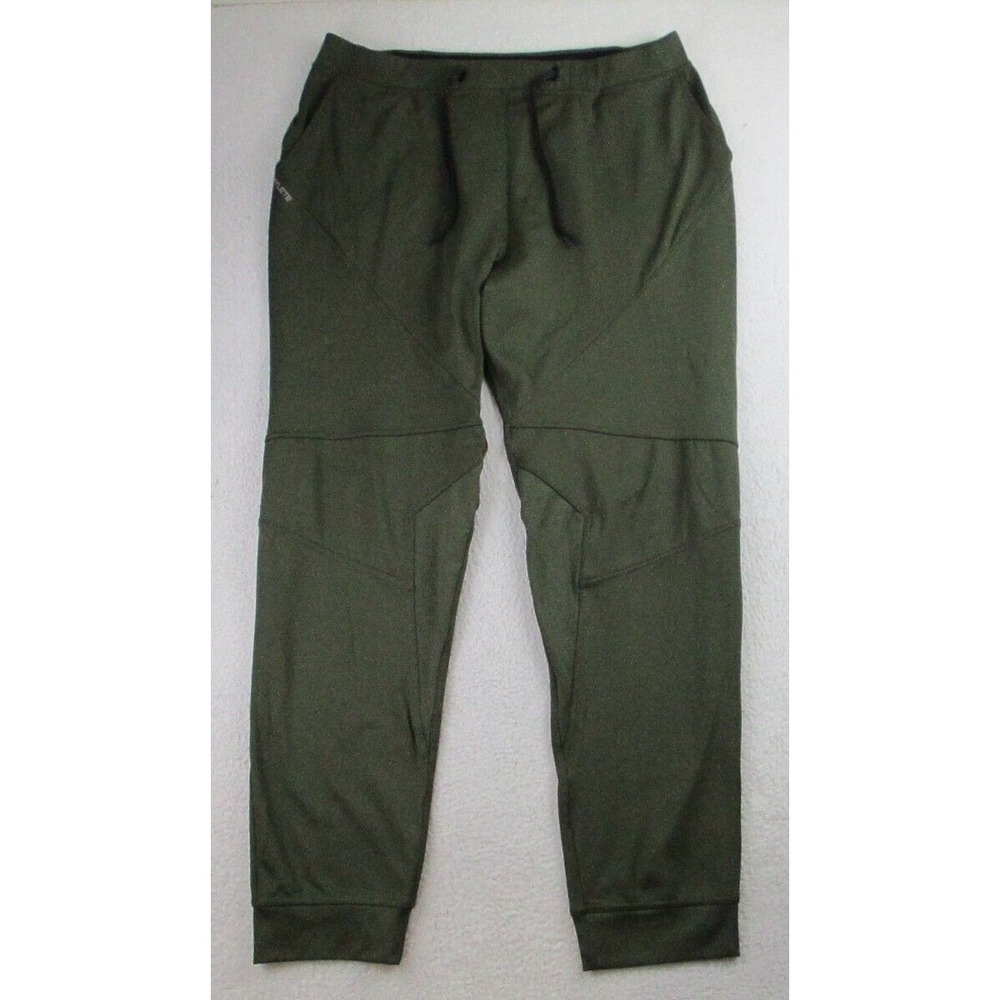 Hylete Jogger Pants Mens Size XXL Green Zip Pocket Drawstring Tapered Active Gym